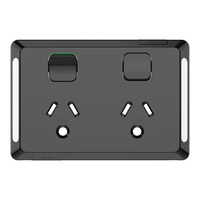 Clipsal Pro Lighting Double Powerpoint 10A Skin Black