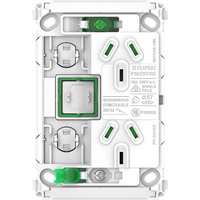 Clipsal Pro Double Vertical Powerpoint 10A + Extra Switch Grid