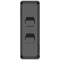 Clipsal Pro 2 Gang Architrave Switch Black