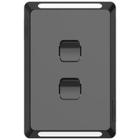 Clipsal Pro 2 Gang Switch Skin Black