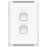 Clipsal Pro 2 Gang IP44 20A Switch White