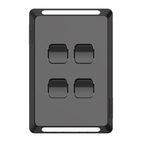 Clipsal Pro 4 Gang Switch Skin Black