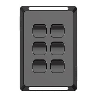 Clipsal Pro 6 Gang Switch Skin Black