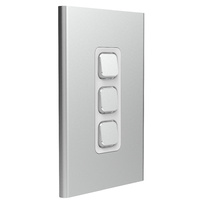 Clipsal Iconic Styl 3 Gang Switch Skin Silver