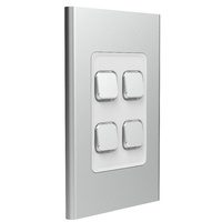 Clipsal Iconic Styl 4 Gang Switch Skin Silver