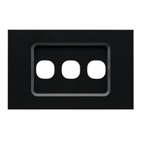 Clipsal Saturn ZEN 30 Series 3 Gang Grid & Plate Black