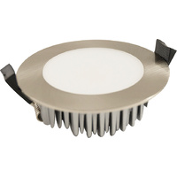 3A 13W Dimmable LED Downlight Kit Flush Silver (Tri Colour Switchable)