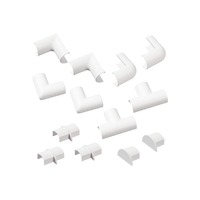 D-Line 13 Piece 20x10mm White Cable Cover Accessory Joiner Kit