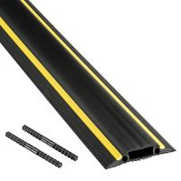 D-Line Medium Duty Floor Cable Cover 1.8mtr Black + Hazard Strips