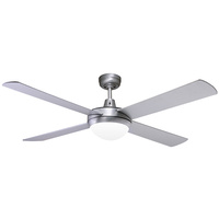 Lifestyle 1300mm Fan Silver + Twin E27 Light