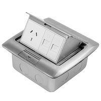 ECD Floor/Desk Pop Up Box with Auto Switch GPO & 2 Keystone Data Mounts