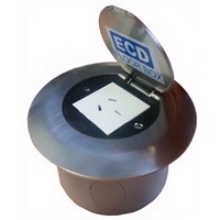 ECD Round Stainless Steel Floor Box with Auto Switch GPO