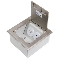 ECD Stainless Steel Shallow Flush Floor Box with Auto Switch GPOs