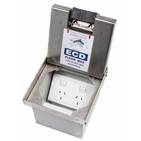 ECD Stainless Steel Deep Recess Floor Box Suits 1 Standard GPO & 3 Gang Data Plate