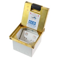 ECD Brass Deep Recess Floor Box Suits 1 Standard GPO & 3 Gang Data Plate