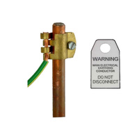 Standard Earth Stake / Rod + Clamp + Warning Tag