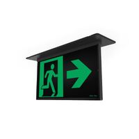 Ektor Razor Core Recessed 24M Emergency Exit Sign Black