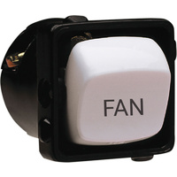 HPM Excel 10A Engraved 'Fan' Switch Mechanism White