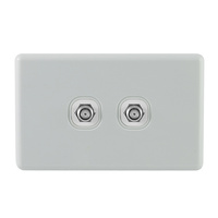 KEI Twin TV Outlet Antenna Socket for PAY TV (F-Type)