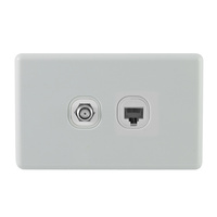 KEI TV Outlet F Type + Data RJ45 Outlet