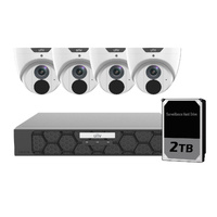 UNV 4 x 6MP Easystar PoE Turret Kit | 4CH NVR | 2TB HDD