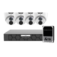 UNV 4 x 6MP Easystar PoE Turret Kit | 8CH NVR | 4TB HDD