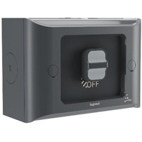 Legrand Aqua Life 1 Gang Weatherproof Switch Cement Grey