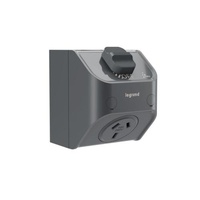 Legrand Aqua Life Compact Single Weatherproof Powerpoint 10A Cement Grey