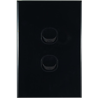 Connected Switchgear GEO 2 Gang Light Switch Black