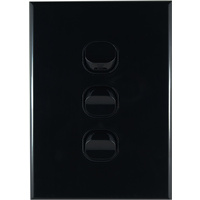 Connected Switchgear GEO 3 Gang Light Switch Black