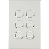 Connected Switchgear GEO 6 Gang Light Switch White