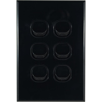 Connected Switchgear GEO 6 Gang Light Switch Black