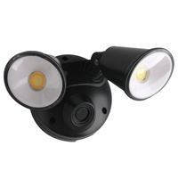 Defender 20W Tri Colour LED Twin Exterior Security Light Black