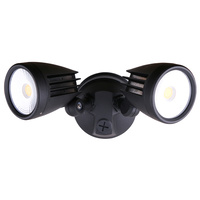 Martec Fortress II 30W Tricolour LED Double Exterior Security Light Black