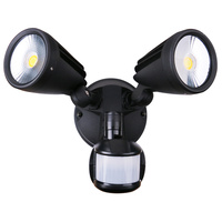 Martec Fortress II 30W Tricolour LED Double Exterior Light PIR Sensor Black