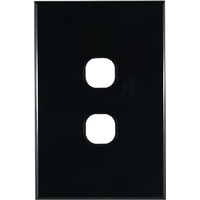 Connected Switchgear GEO 2 Gang Grid + Plate Black
