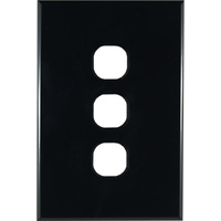 Connected Switchgear GEO 3 Gang Grid + Plate Black