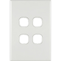 Connected Switchgear GEO 4 Gang Grid + Plate White