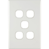 Connected Switchgear GEO 5 Gang Grid + Plate White