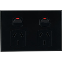 Connected Switchgear GEO Double Powerpoint Black