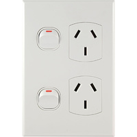 Connected Switchgear GEO Vertical Double Powerpoint White