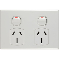 Connected Switchgear GEO Double Powerpoint 15A White