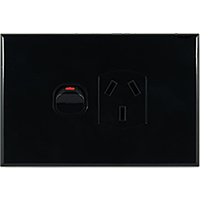 Connected Switchgear GEO Single Powerpoint Black