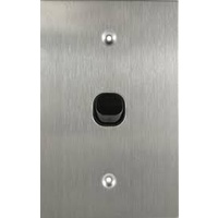Connected Switchgear Stainless Steel 1 Gang Light Switch Black