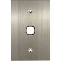 Connected Switchgear Stainless Steel 1 Gang Plate Black