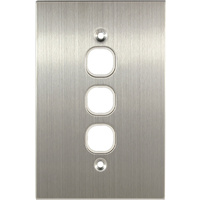 Connected Switchgear Stainless Steel 3 Gang Plate White