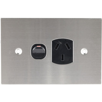 Connected Switchgear Stainless Steel Single Powerpoint Black