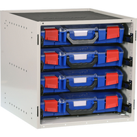 StorageTek Cabinet with 4 x Small Clear Lid Cases