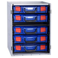 StorageTek Cabinet with 5 x Small Clear Lid Cases