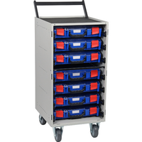 StorageTek Cabinet Trolley with 7 x Small Clear Lid Cases
